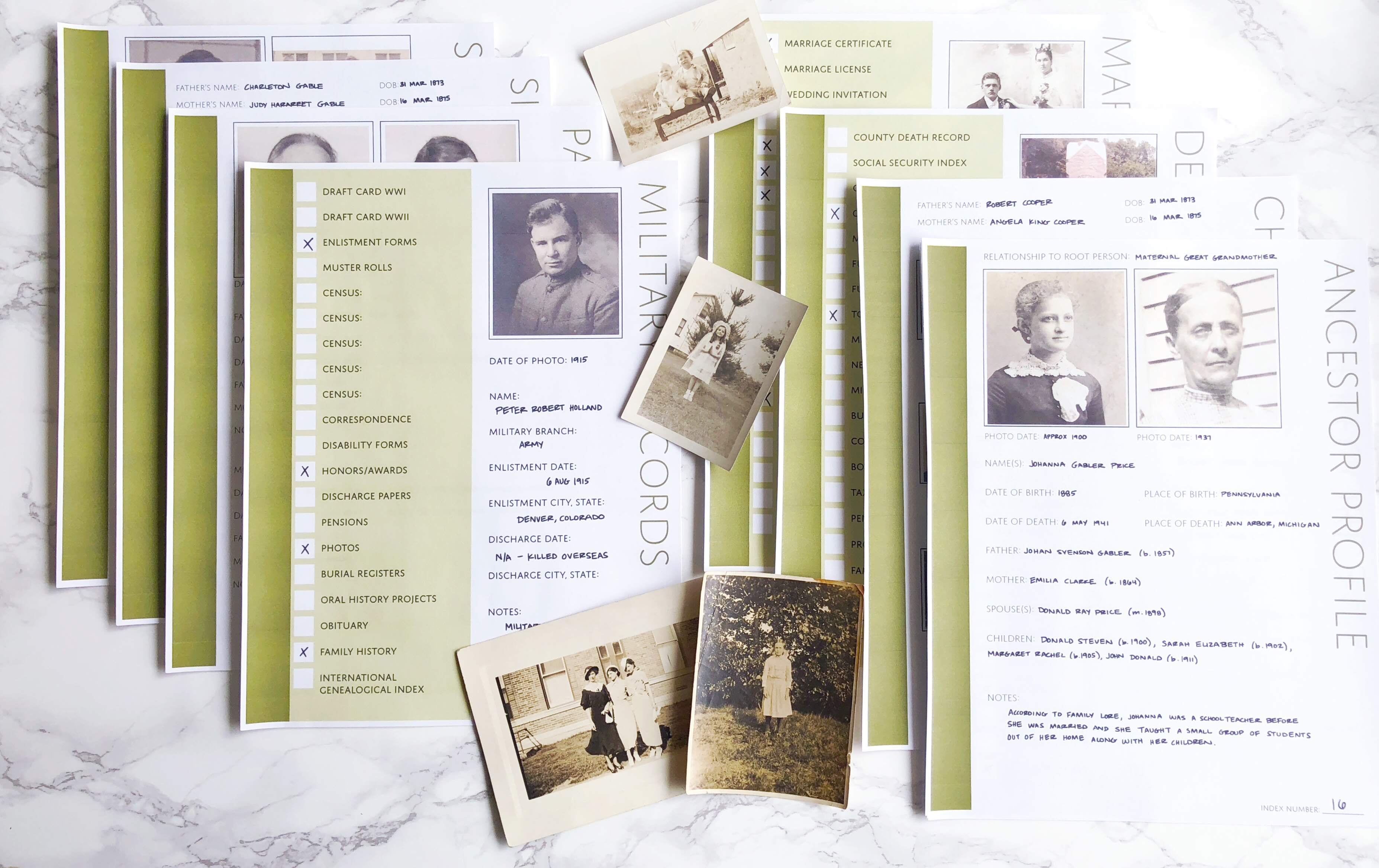 Single Pages and Small Bundles – Family Tree Notebooks