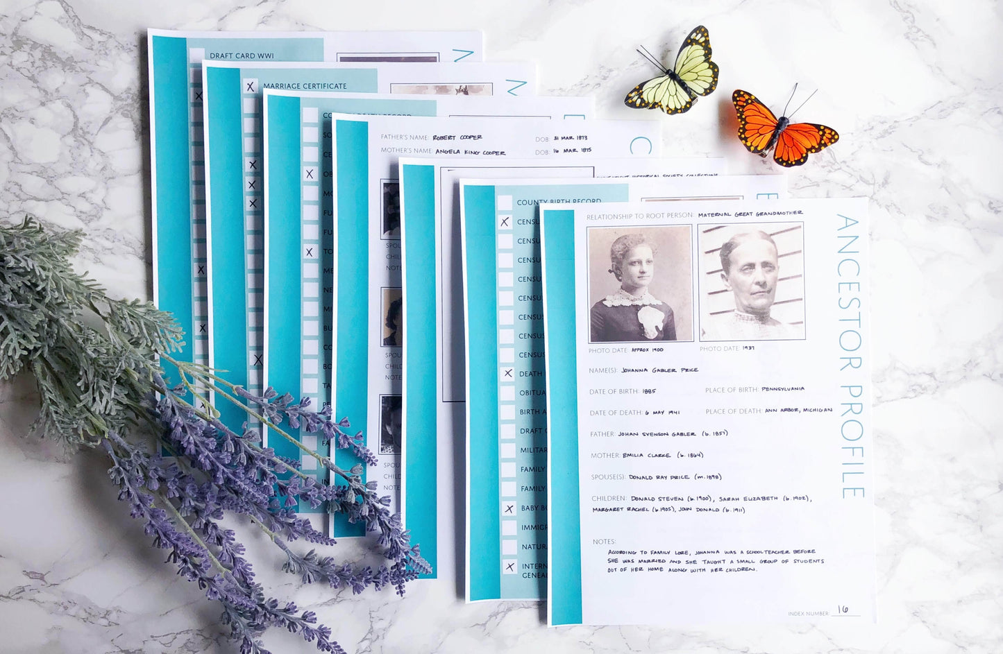 USA Deluxe Family History Bundle - Teal (Digital Download)
