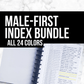 Male-First Index Bundle: 6 Generation Printable Genealogy Pages (Digital Download)