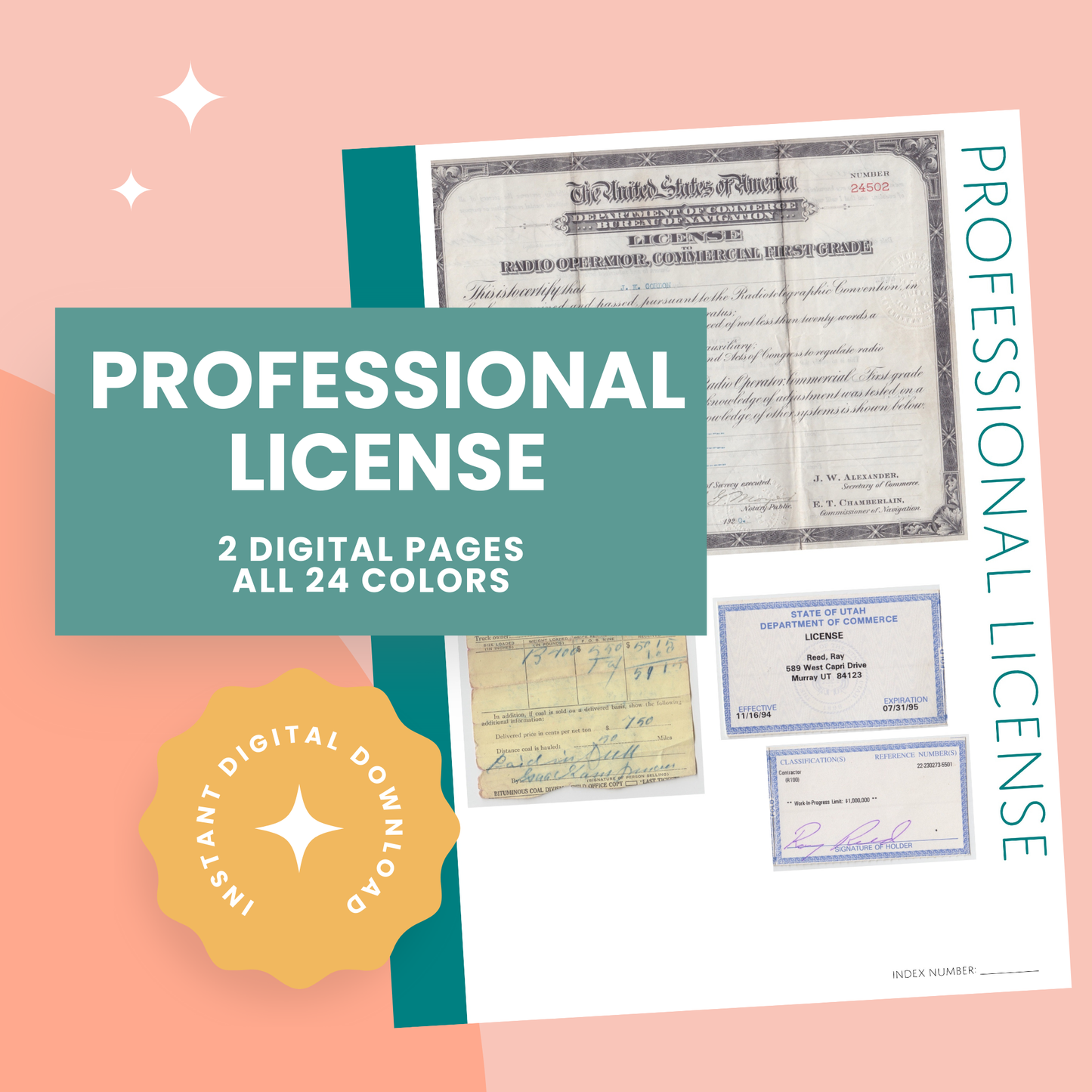 Professional License: Printable Genealogy Forms (Digital Download)