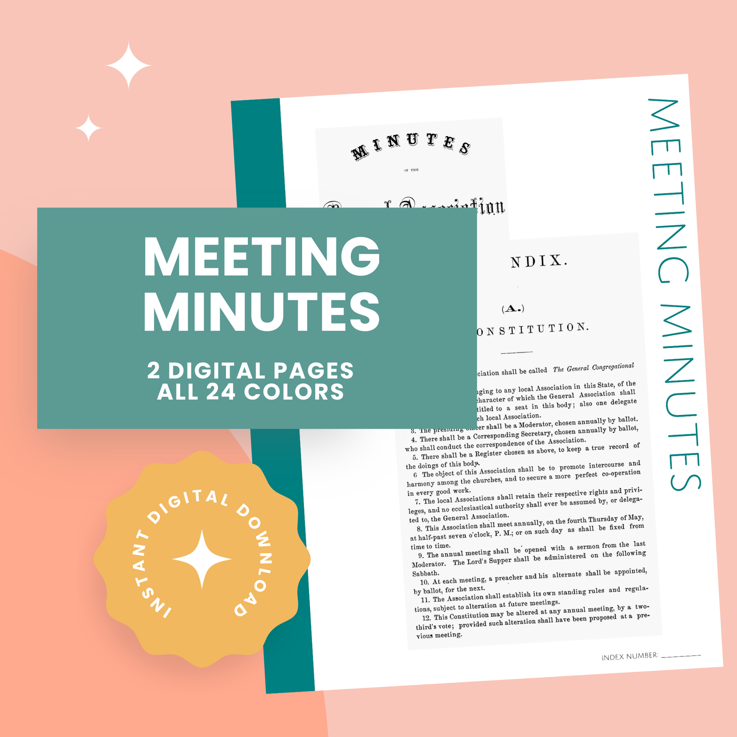 Meeting Minutes: Printable Genealogy Forms (Digital Download)