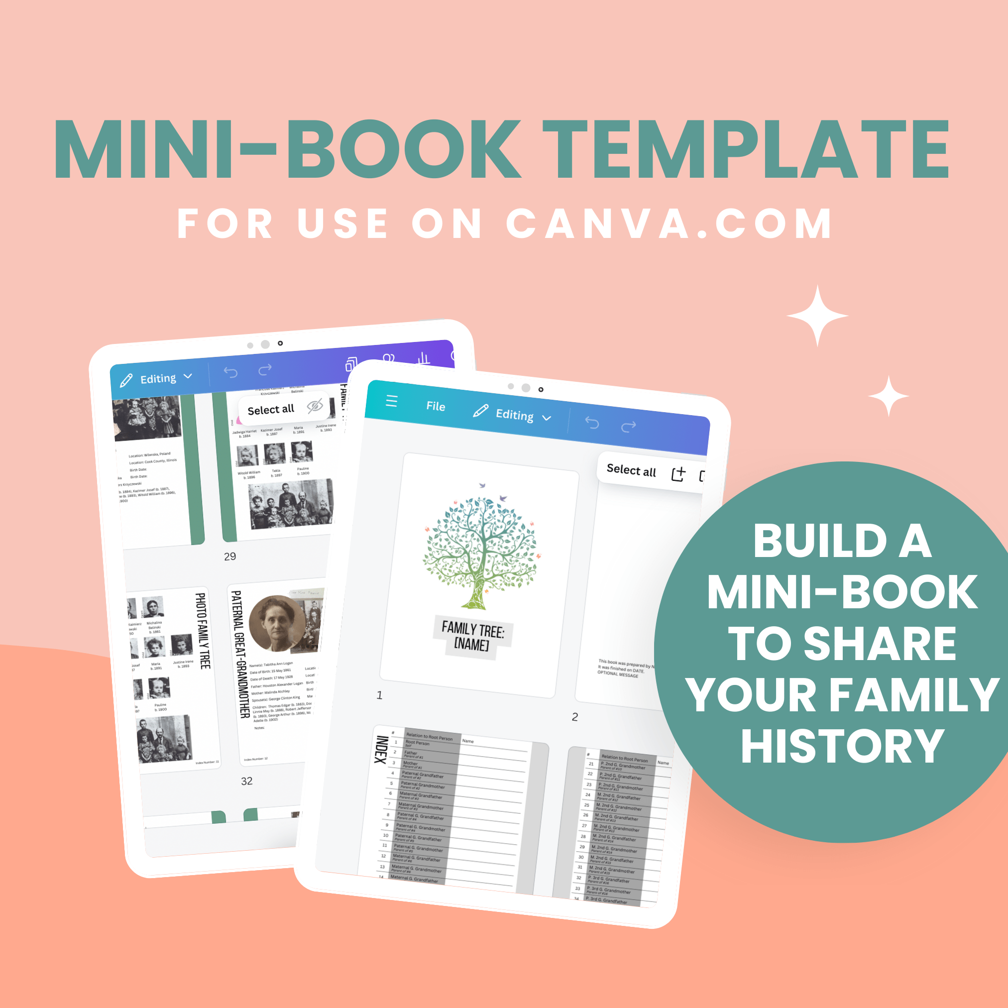 Canva Templates Family Tree Notebooks