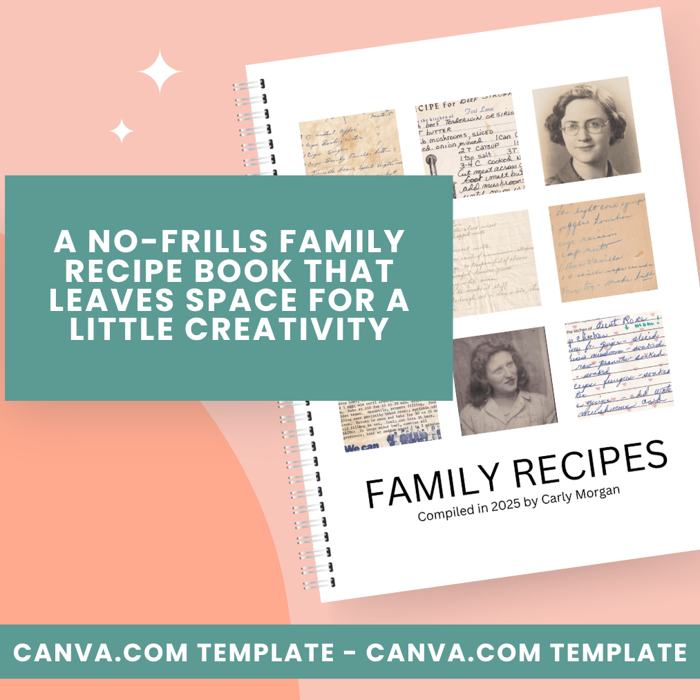 Basic Recipe Pages - Canva Family Recipe Book