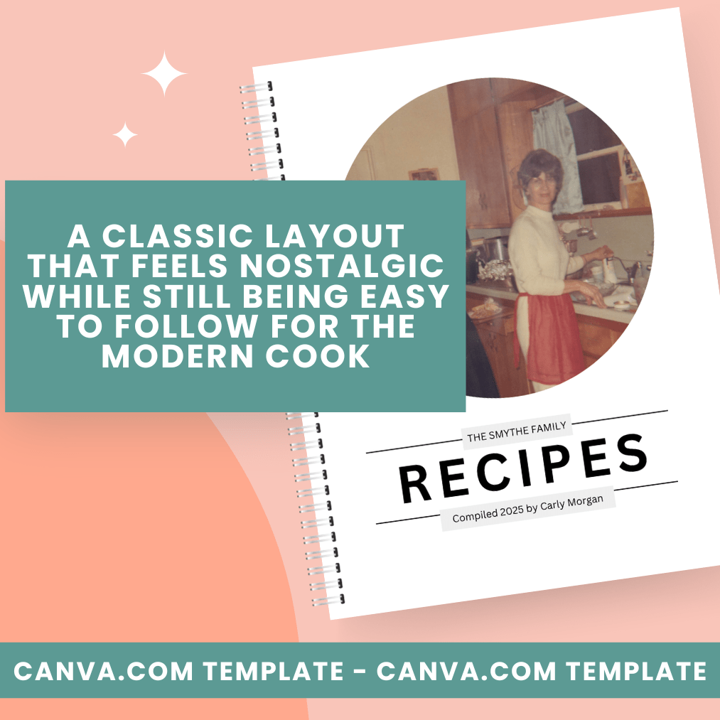 Classic Recipe Card Pages - Canva Family Recipe Book