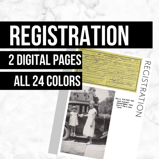 Registration: Printable Genealogy Form (Digital Download)