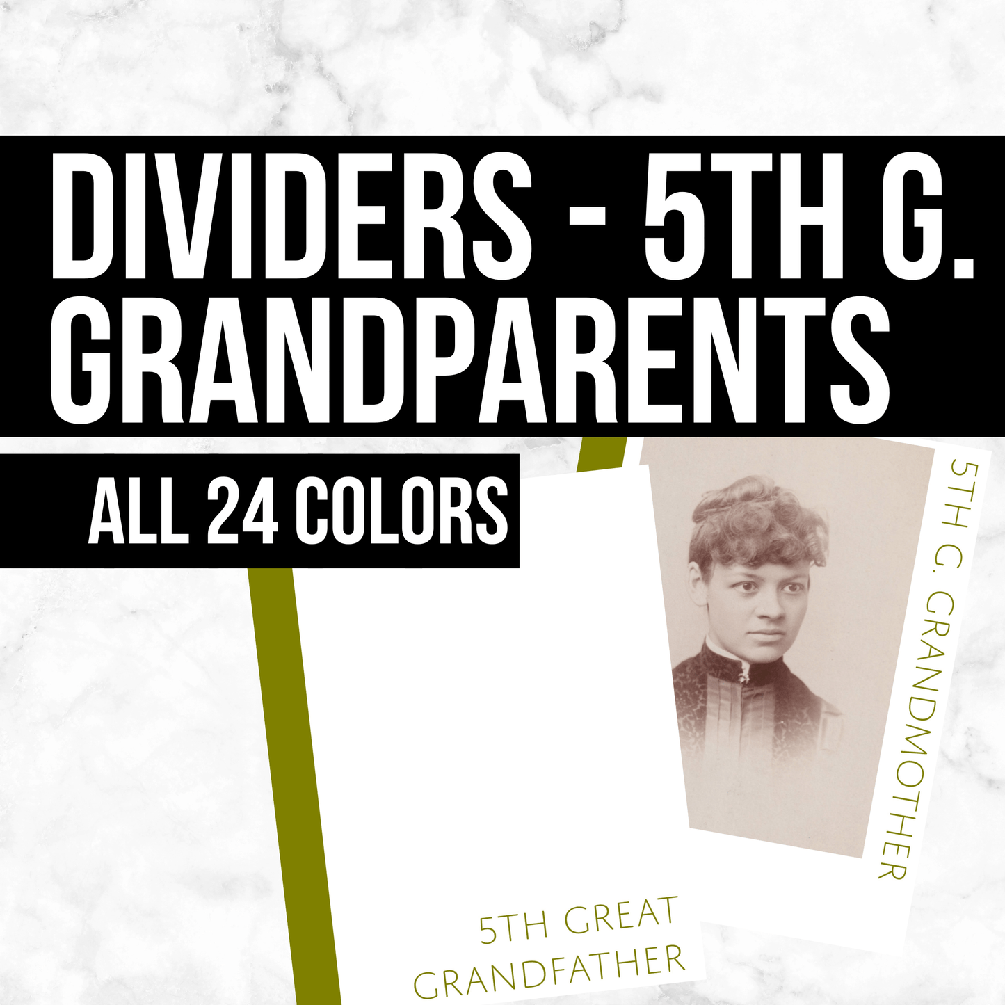 Ancestor Dividers - 5th Great Grandparents: Printable Genealogy Form (Digital Download)