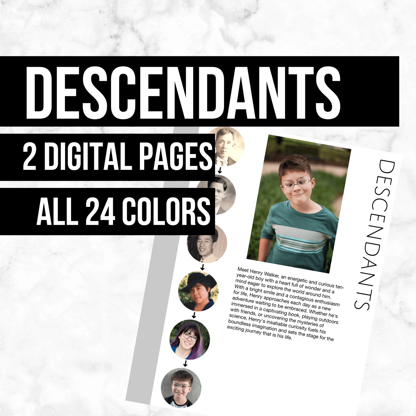 Descendants: Printable Genealogy Form (Digital Download)