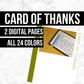 Card of Thanks: Printable Genealogy Forms (Digital Download)