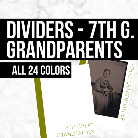 Ancestor Dividers - 7th Great Grandparents: Printable Genealogy Form (Digital Download)