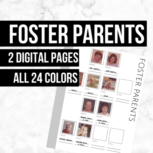 Foster Parents Family Tree: Printable Genealogy Form (Digital Download)