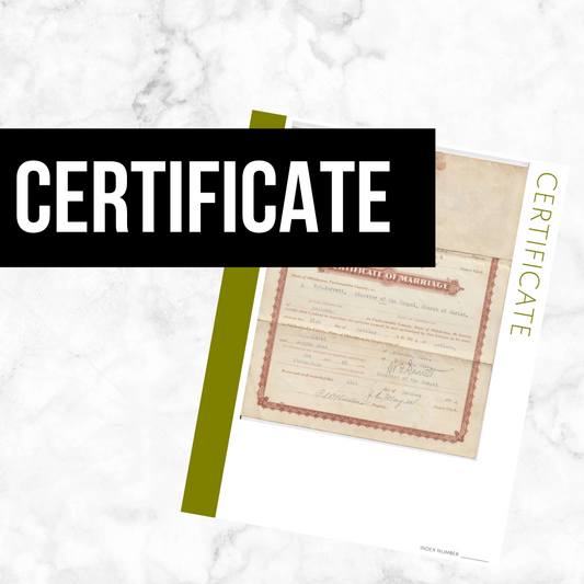 Certificate: Printable Genealogy Forms (Digital Download)