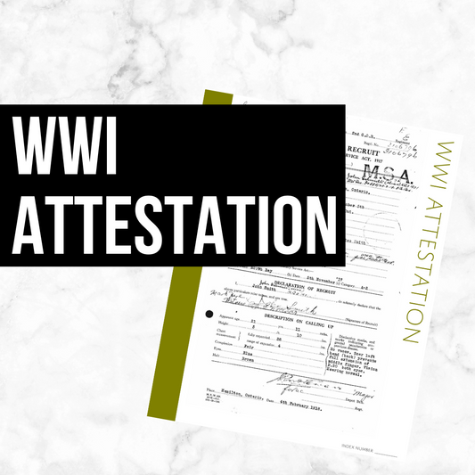 WWI Attestation: Printable Genealogy Forms (Digital Download)