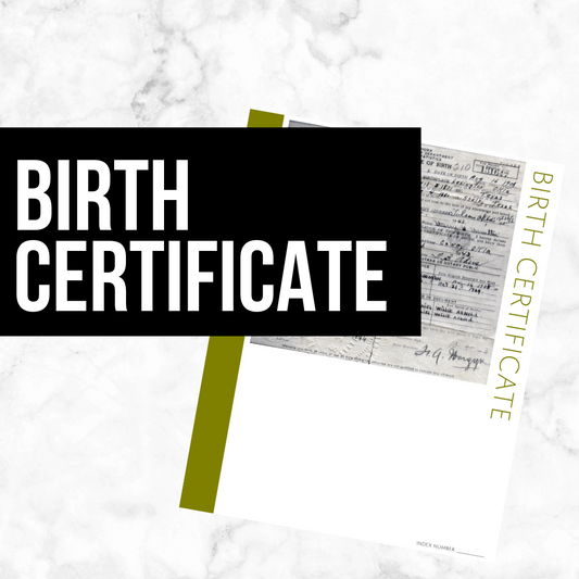 Birth Certificate: Printable Genealogy Forms (Digital Download)