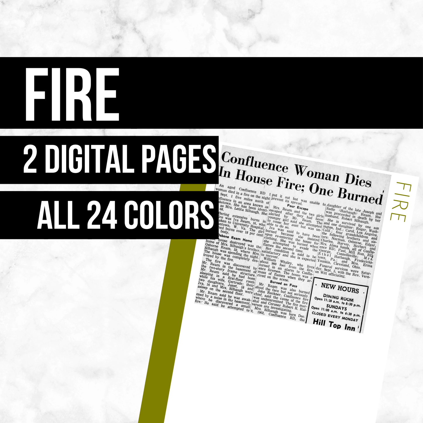Fire: Printable Genealogy Forms (Digital Download)
