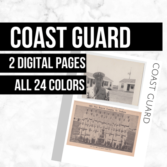 Coast Guard Page: Printable Genealogy Forms (Digital Download)