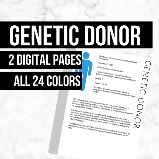 Genetic Donor: Printable Genealogy Form (Digital Download)