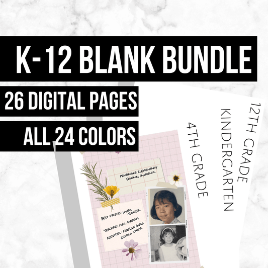 K-12 Blank Bundle: Printable Genealogy Form (Digital Download)