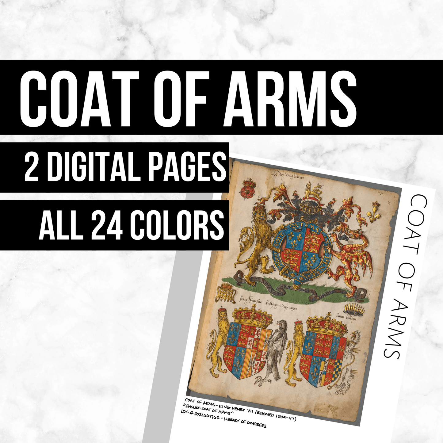 Coat of Arms: Printable Genealogy Form (Digital Download)