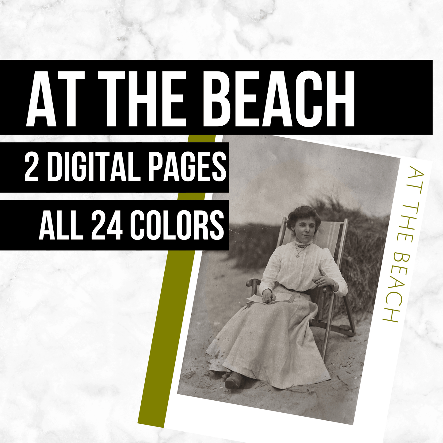 At the Beach: Printable Genealogy Page (Digital Download)