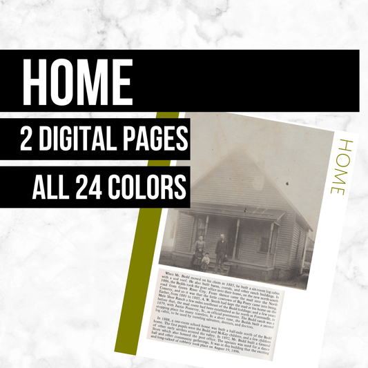 Home: Printable Genealogy Page (Digital Download)