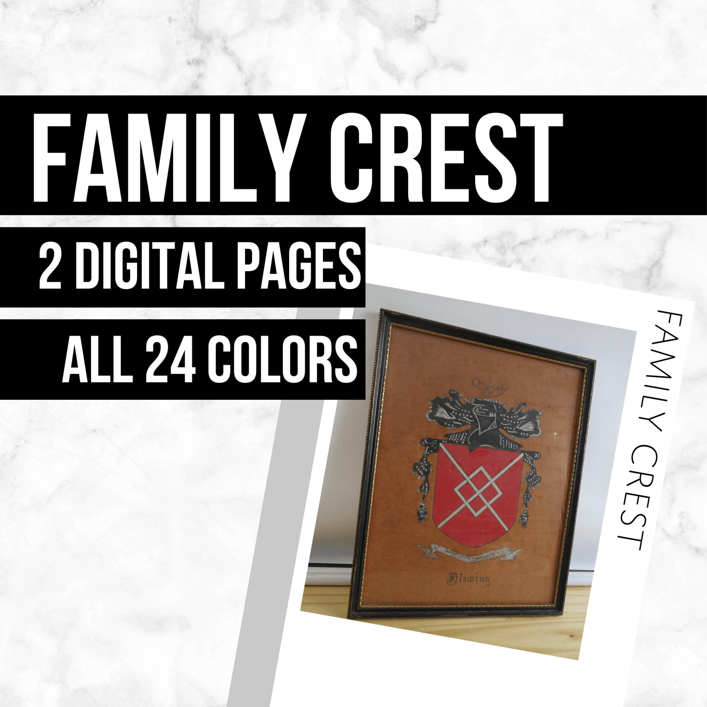 Family Crest: Printable Genealogy Form (Digital Download)