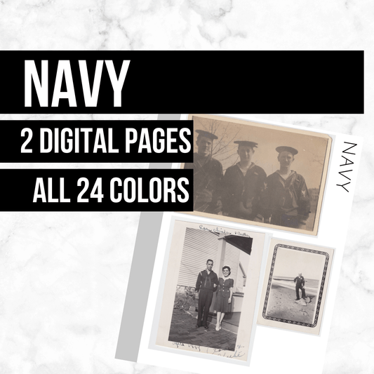 Navy Page: Printable Genealogy Forms (Digital Download)