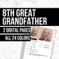 8th Great Grandfather Profile: Printable Genealogy Form (Digital Download)