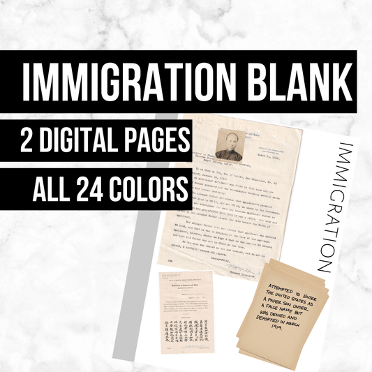 Immigration (Blank): Printable Genealogy Form (Digital Download)