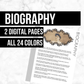 Biography: Printable Genealogy Form (Digital Download)