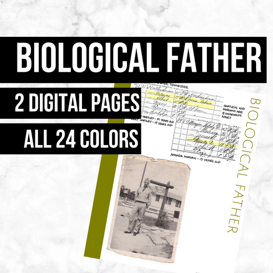 Biological Father: Printable Genealogy Form (Digital Download)