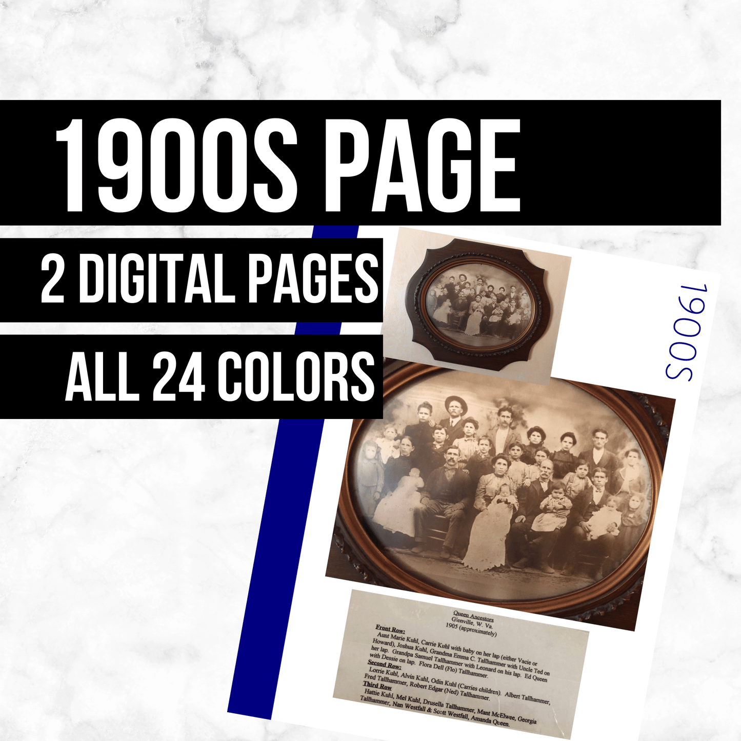1900s Page: Printable Genealogy Form (Digital Download)
