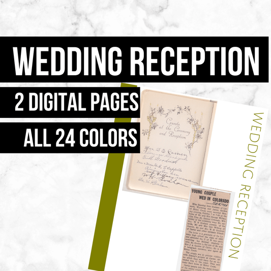 Wedding Reception Page: Printable Family History Form for Genealogy (Digital Download)