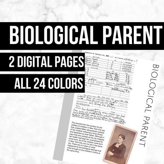 Biological Parent: Printable Genealogy Forms (Digital Download)