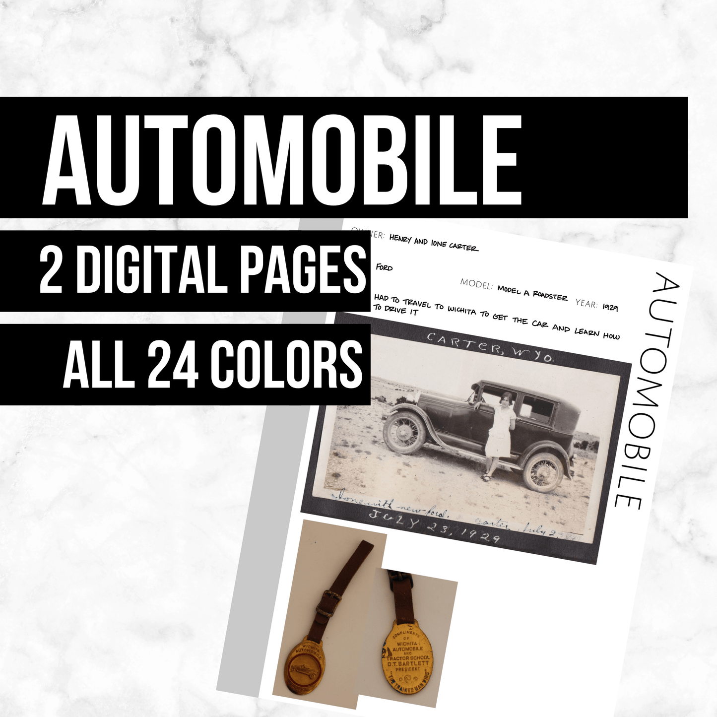 Automobile: Printable Genealogy Form (Digital Download)