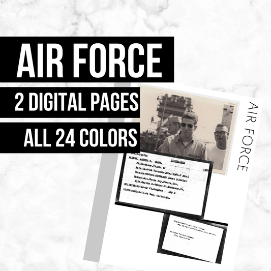 Air Force Page: Printable Genealogy Forms (Digital Download)