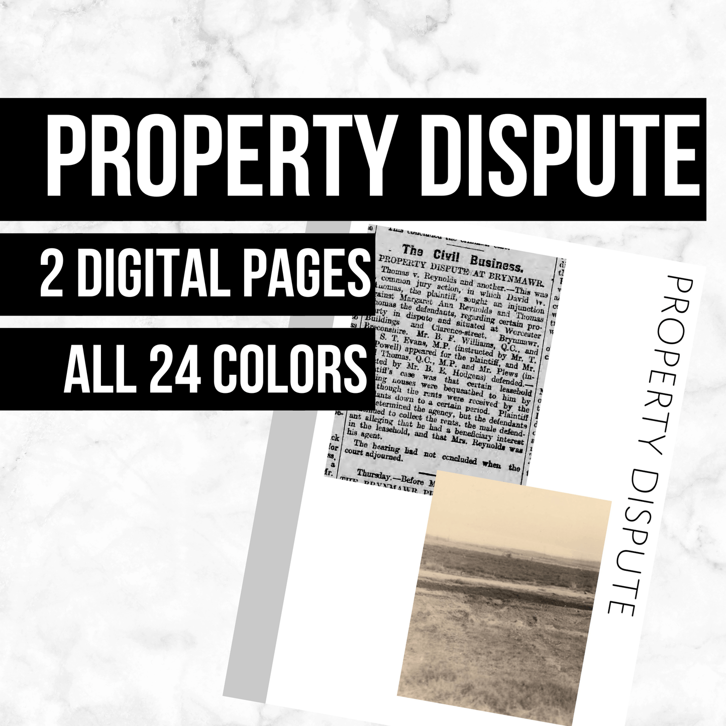 Property Dispute Page: Printable Genealogy Forms (Digital Download)