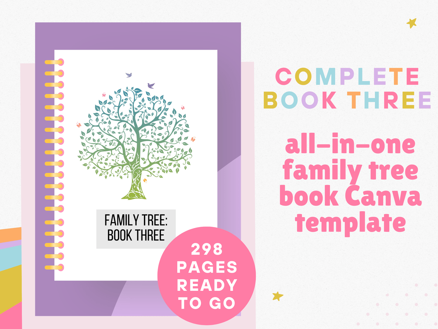 Book Three: All-in-One Family Tree Canva Template