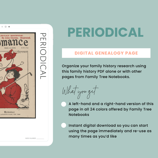 Periodical: Printable Genealogy Form (Digital Download)