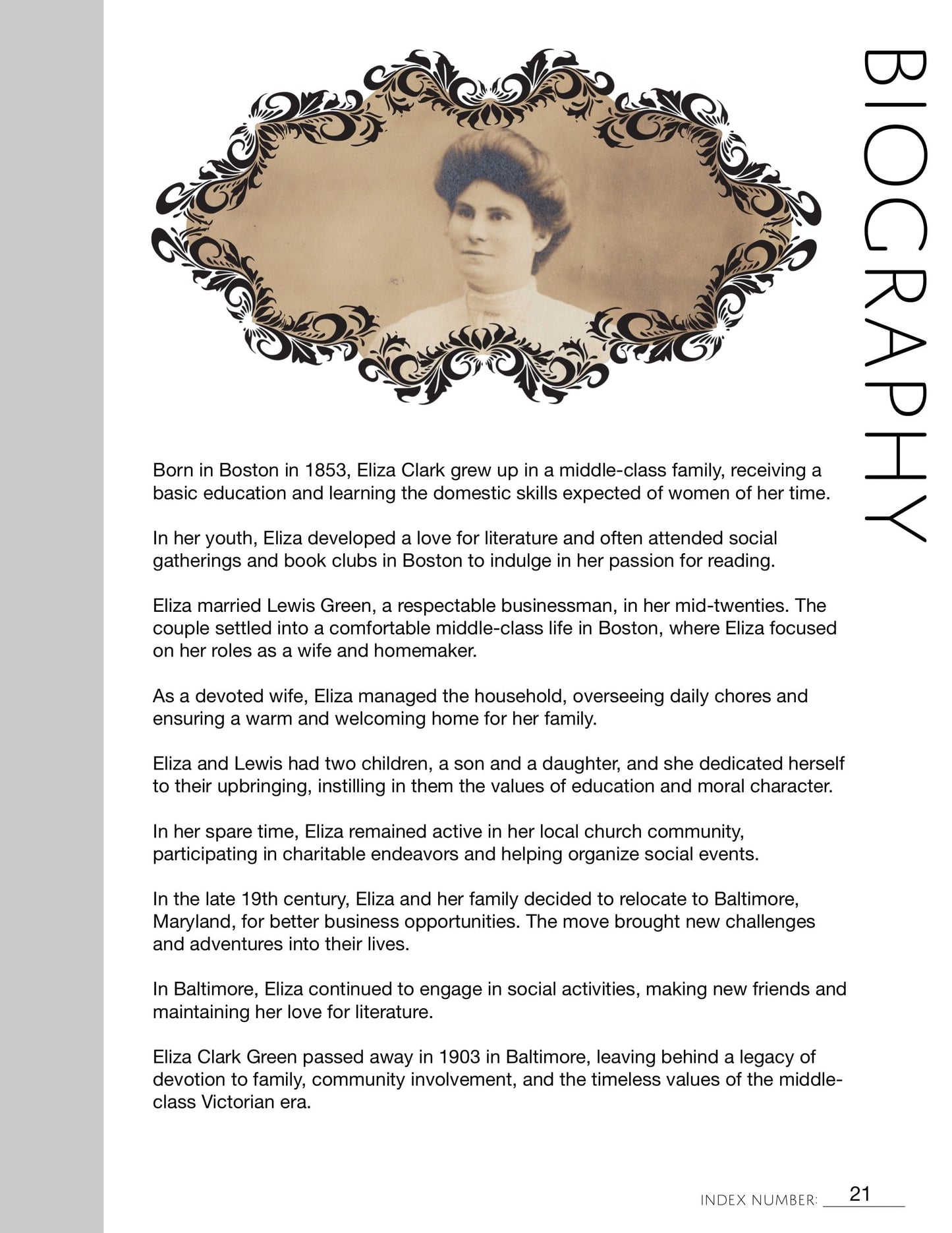Biography: Printable Genealogy Form (Digital Download)