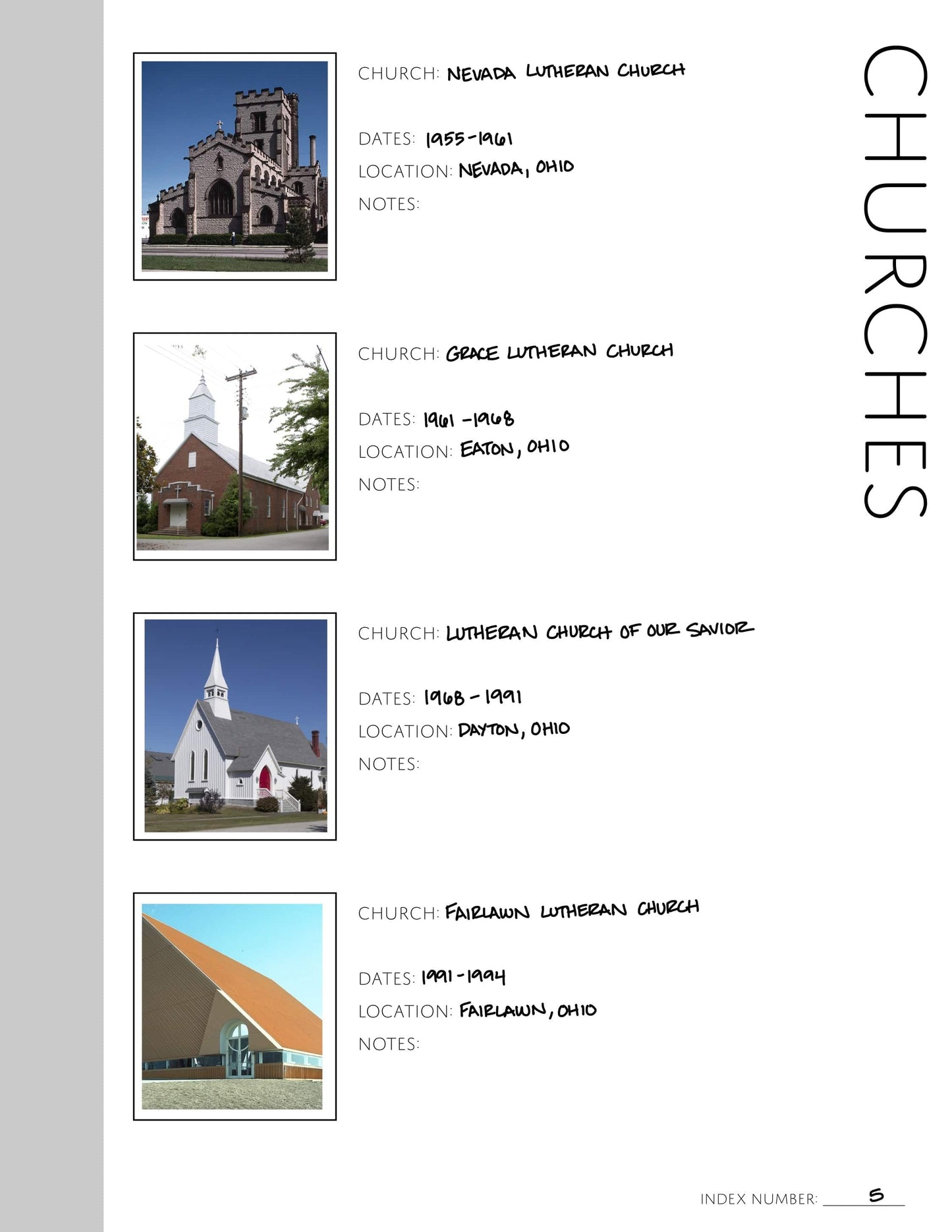Churches: Printable Genealogy Form (Digital Download)