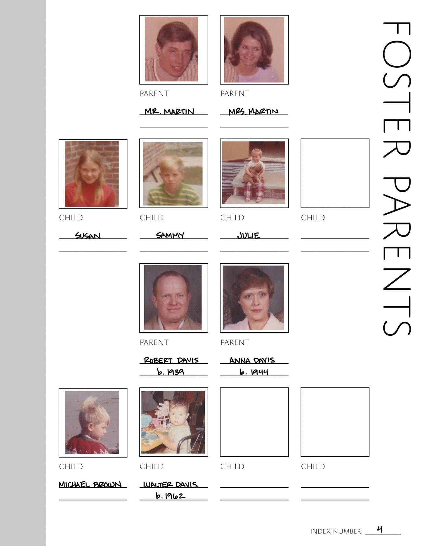 Foster Parents Family Tree: Printable Genealogy Form (Digital Download)