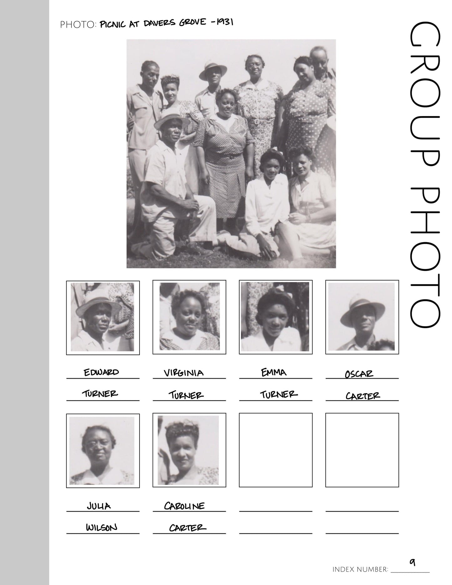 Group Photo: Printable Genealogy Form (Digital Download)