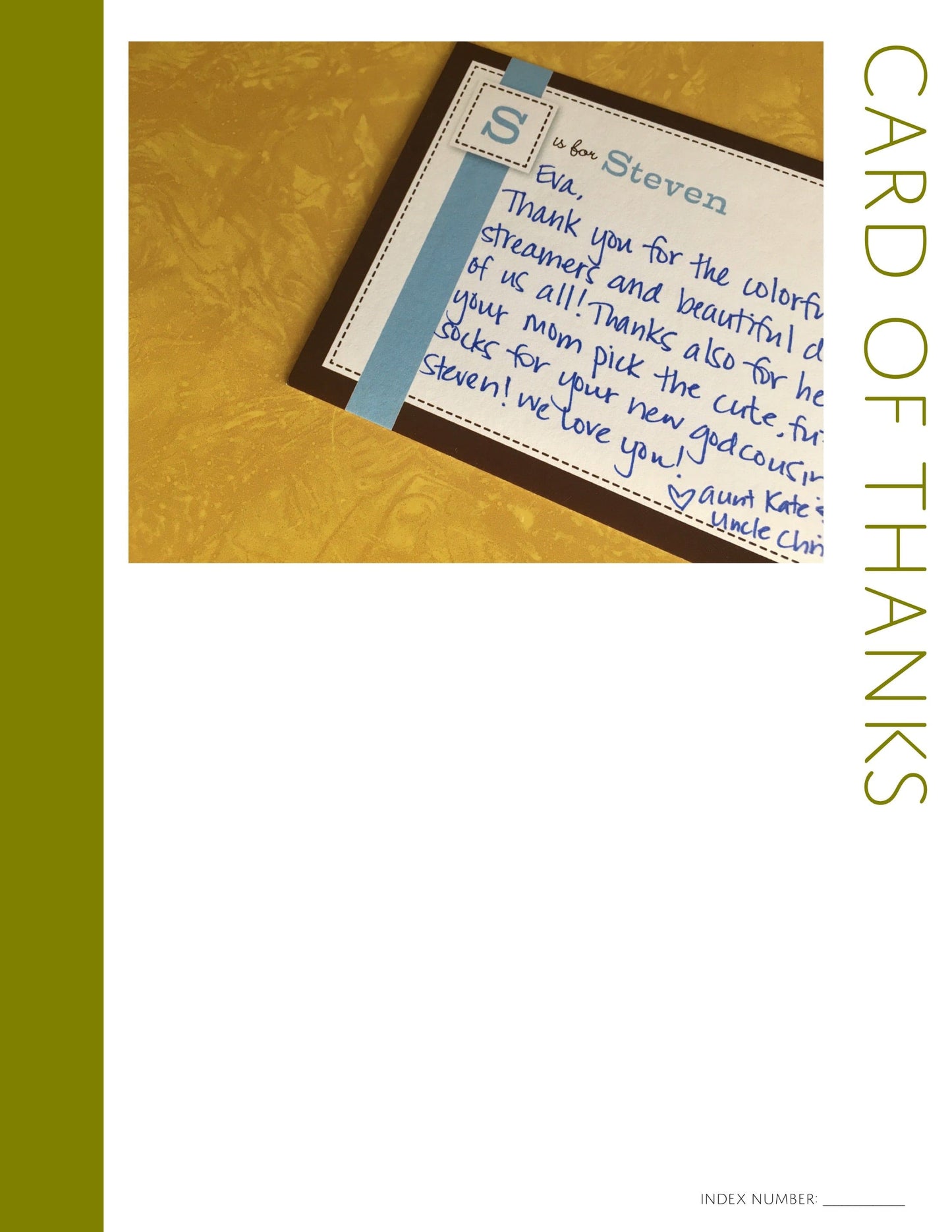 Card of Thanks: Printable Genealogy Forms (Digital Download)