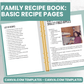 Basic Recipe Pages - Canva Family Recipe Book