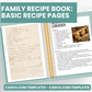 Basic Recipe Pages - Canva Family Recipe Book