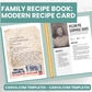 Modern Recipe Card Pages - Canva Family Recipe Book