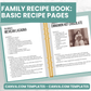 Basic Recipe Pages - Canva Family Recipe Book