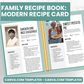 Modern Recipe Card Pages - Canva Family Recipe Book
