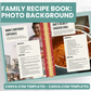 Photo Background Recipe Pages - Canva Family Recipe Book