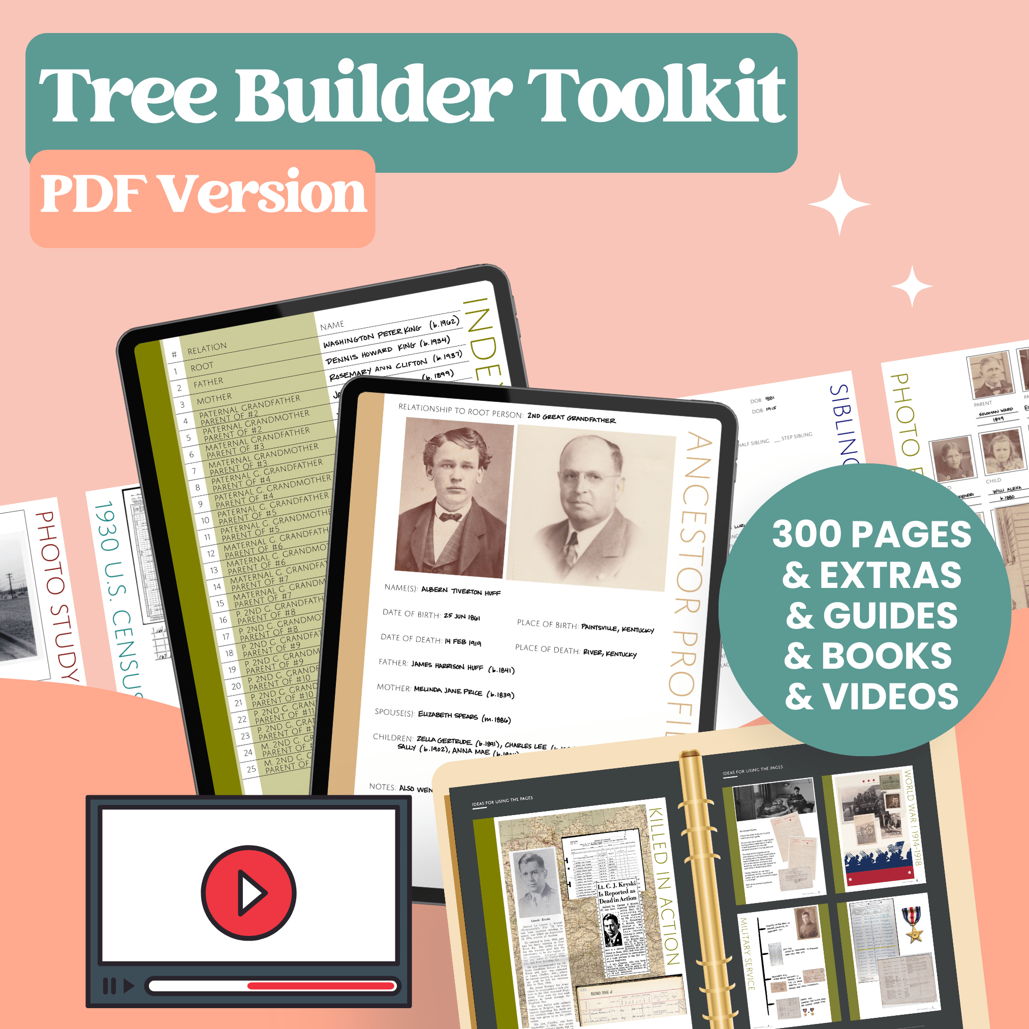 Tree Builder Toolkit: PDF (Digital Download) – Family Tree Notebooks